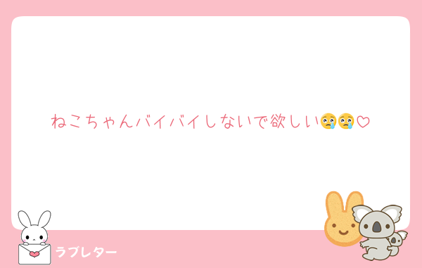 ねこちゃんバイバイしないで欲しい😢😢