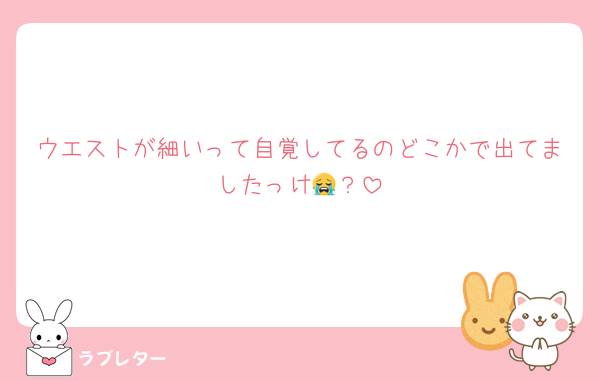 ウエストが細いって自覚してるのどこかで出てましたっけ😭？