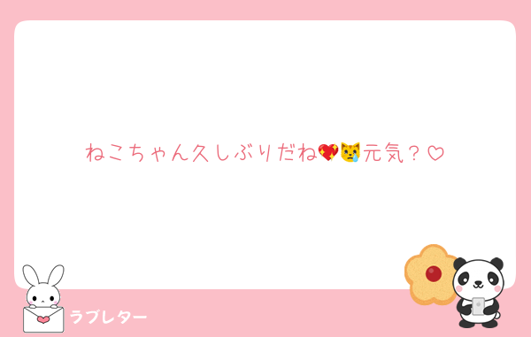 ねこちゃん久しぶりだね💖😿元気？