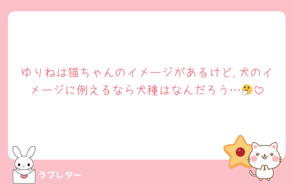 ゆりねは猫ちゃんのイメージがあるけど､犬のイメージに例えるなら犬種はなんだろう…🤔