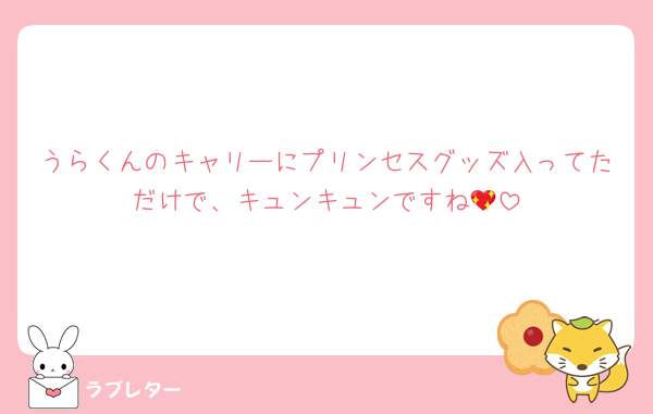 うらくんのキャリーにプリンセスグッズ入ってただけで、キュンキュンですね💖