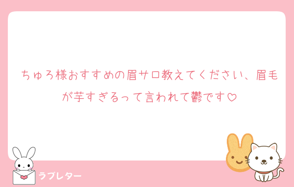ちゅろ様おすすめの眉サロ教えてください、眉毛が芋すぎるって言われて鬱です