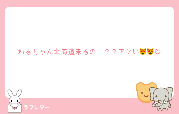 わるちゃん北海道来るの！？？アツい😻😻