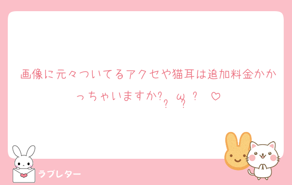 画像に元々ついてるアクセや猫耳は追加料金かかっちゃいますかᐡ•̥ω•̥ᐡ♥︎
