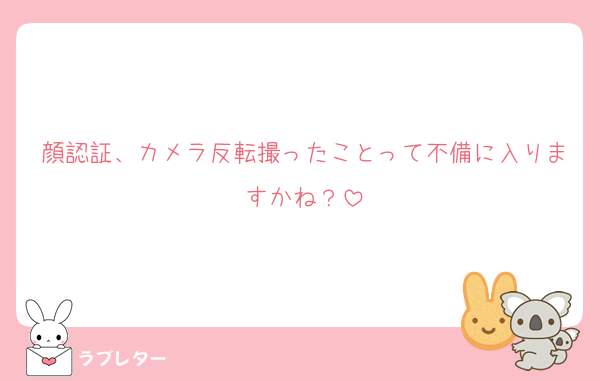 顔認証、カメラ反転撮ったことって不備に入りますかね？